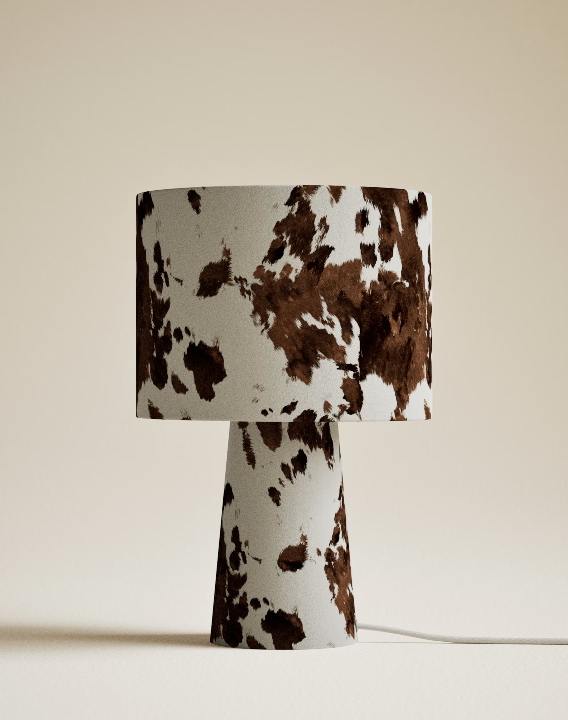 Fabric Cow Print Table Lamp