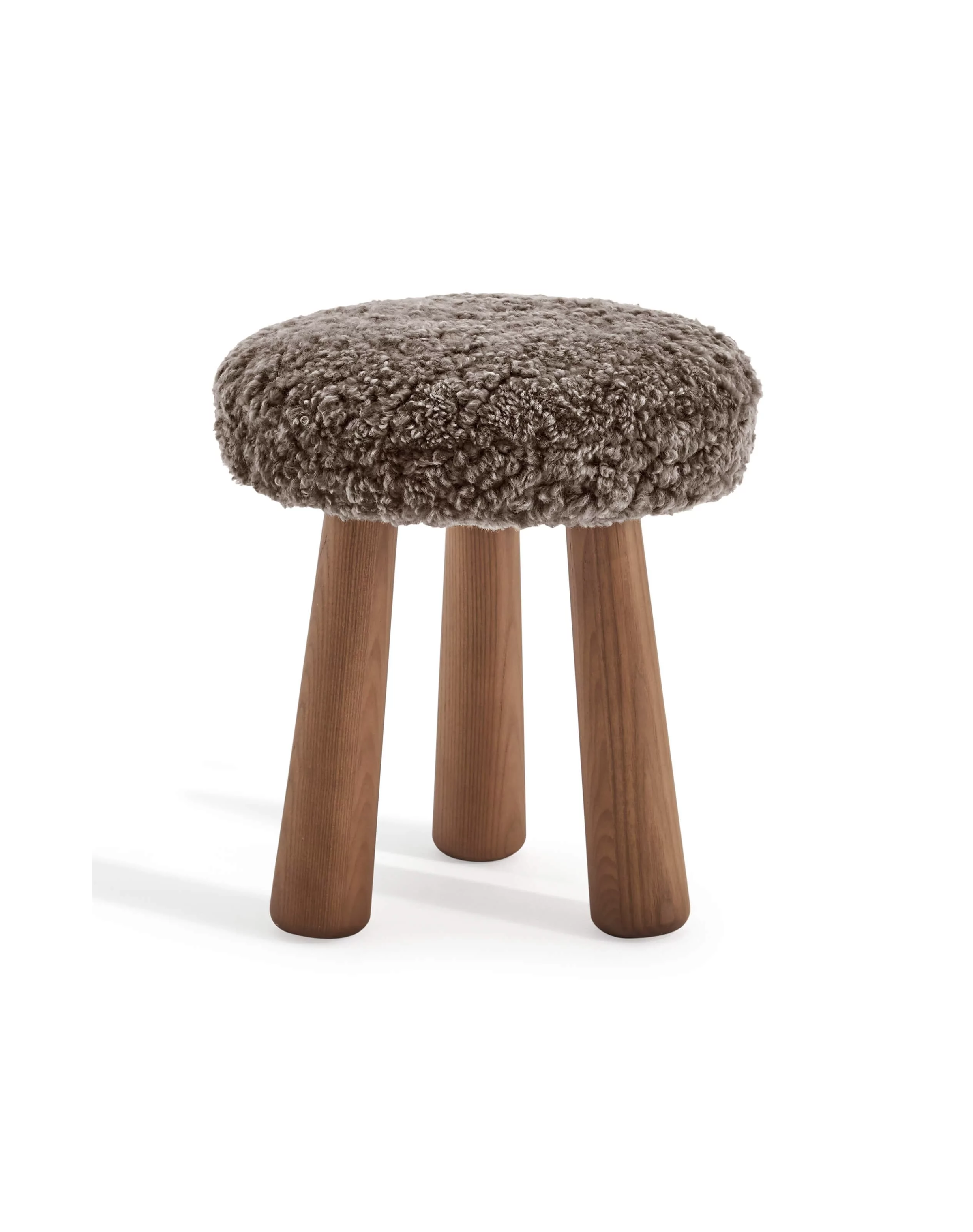 Eternity Modern Kiko Sheepskin Upholstered Wood Stool