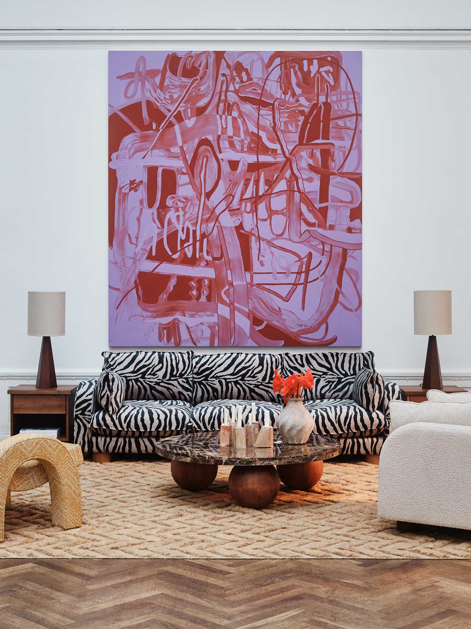 Dusty Deco Zebra Sofa