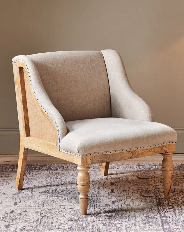 Elbu Deconstructed Linen Armchair Stone nkuku