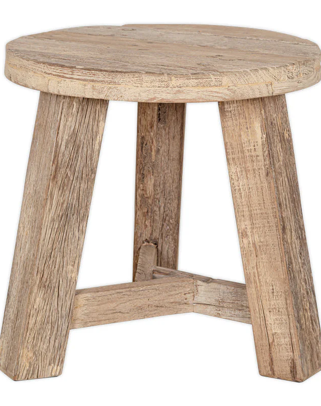 Ibo Reclaimed Wood Round Side Table Natural nkuku 9