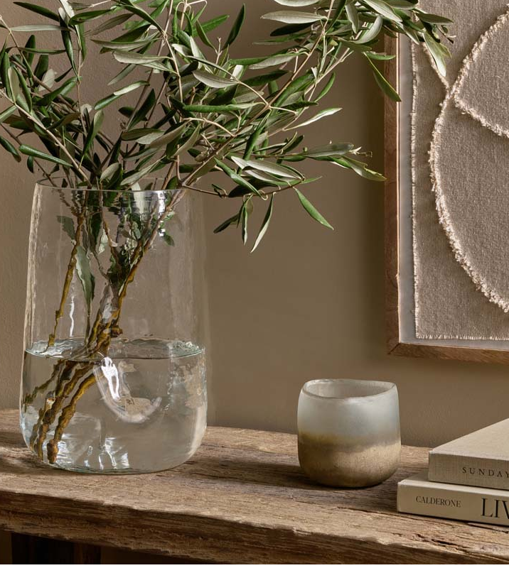Kotri Recycled Glass Organic Shape Vase Clear nkuku