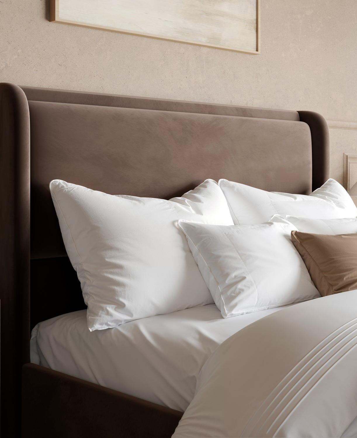Chocolate Brown Super King Velvet Ottoman Bed - Maddox