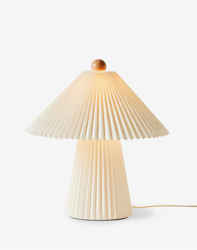 Lila Pleated Table Lamp in Cream