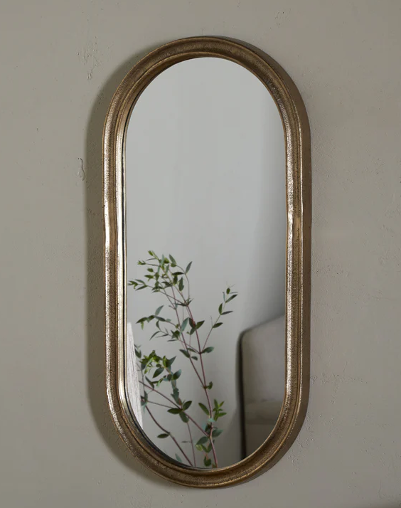 NP58673 NP58715 Mbwa Oval Mirror Antique Brass nkuku 1