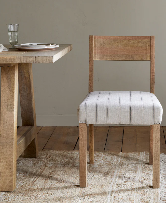 NP58813 NP58828 Nidhi Linen Upholstered Dining Chair Natural One Size nkuku 1