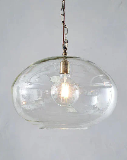 Otoro Recycled Glass Pendant Clear Large Round nkuku