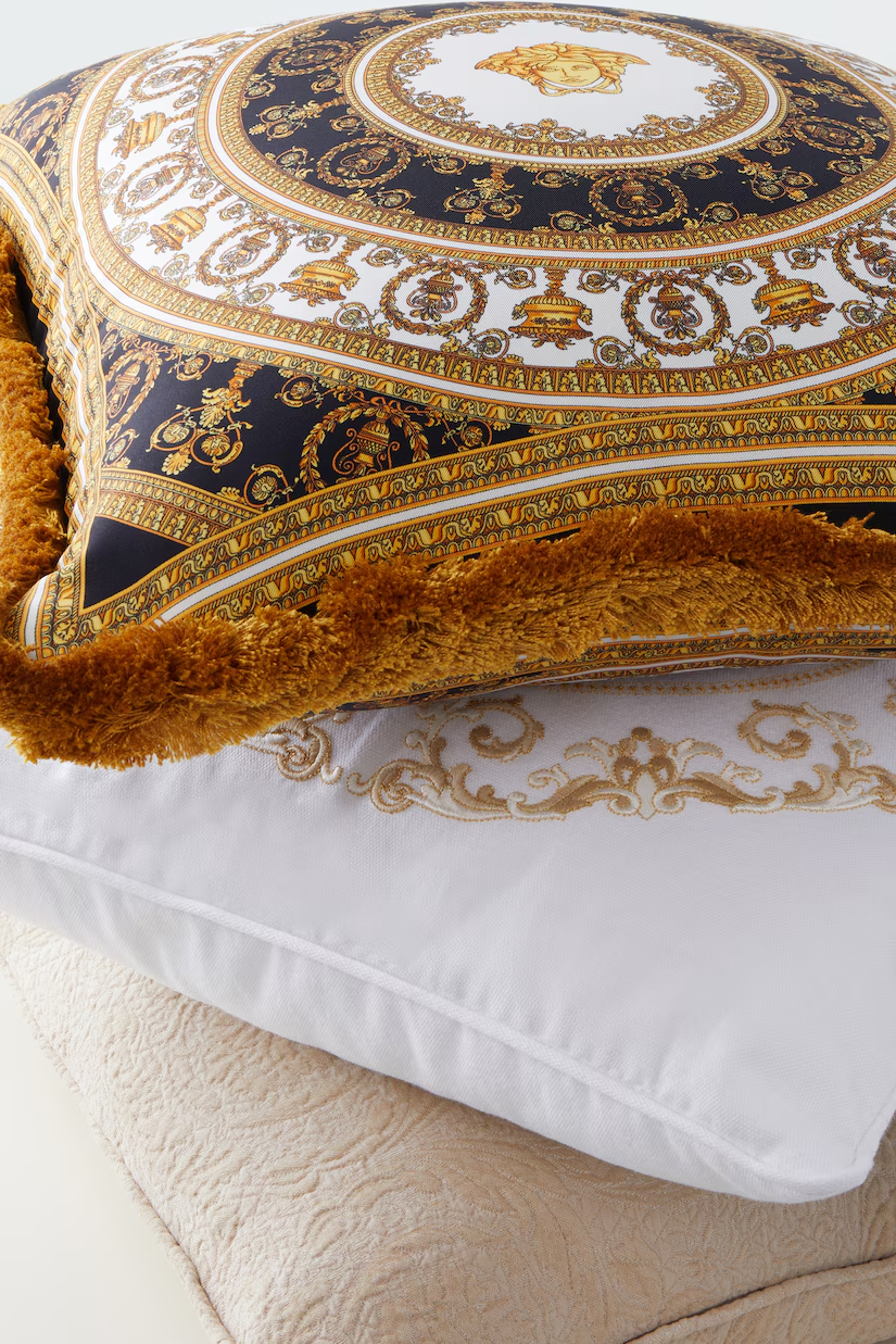 Versace Home Barocco embroidered cotton-blend cushion
