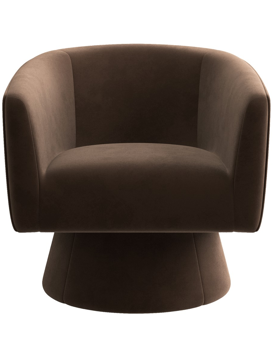 Burnt Orange Velvet Swivel Armchair - Cairo