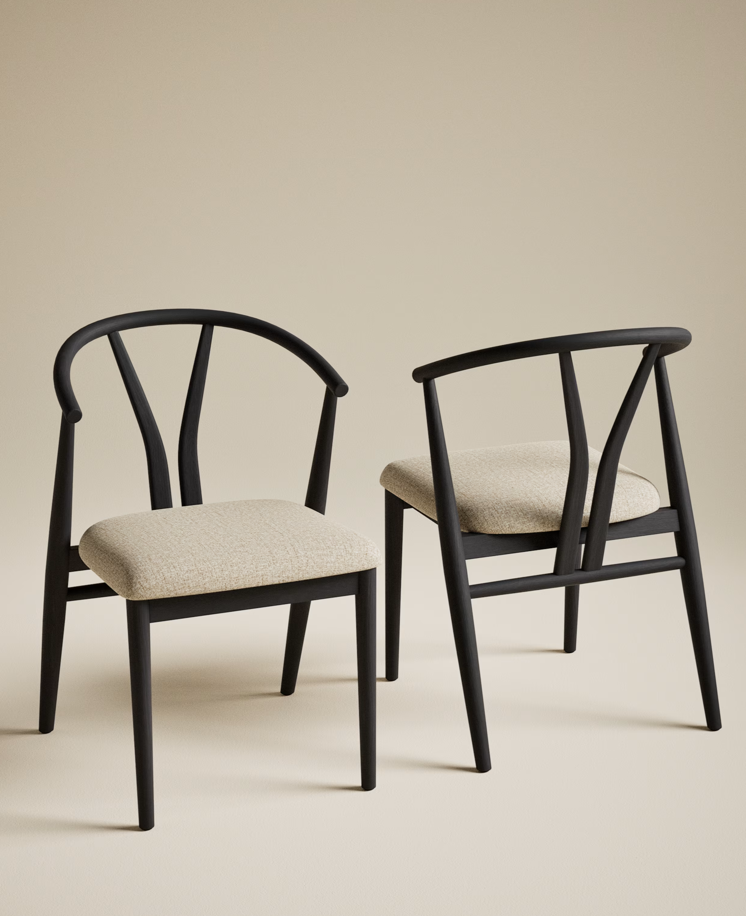Set of 2 Wishbone Dining Chairs (1)