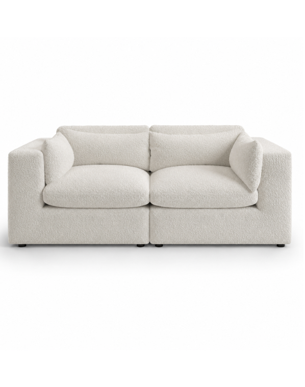 Beige Boucle 3 Seater Sofa - Hudson