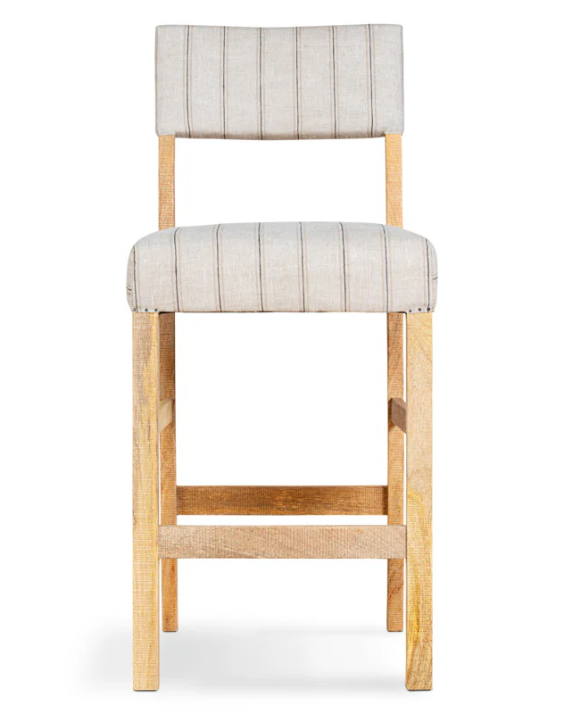 WB NP58818 NP58833 Nidhi Linen Upholstered Counter Chair Natural One Size nkuku 1