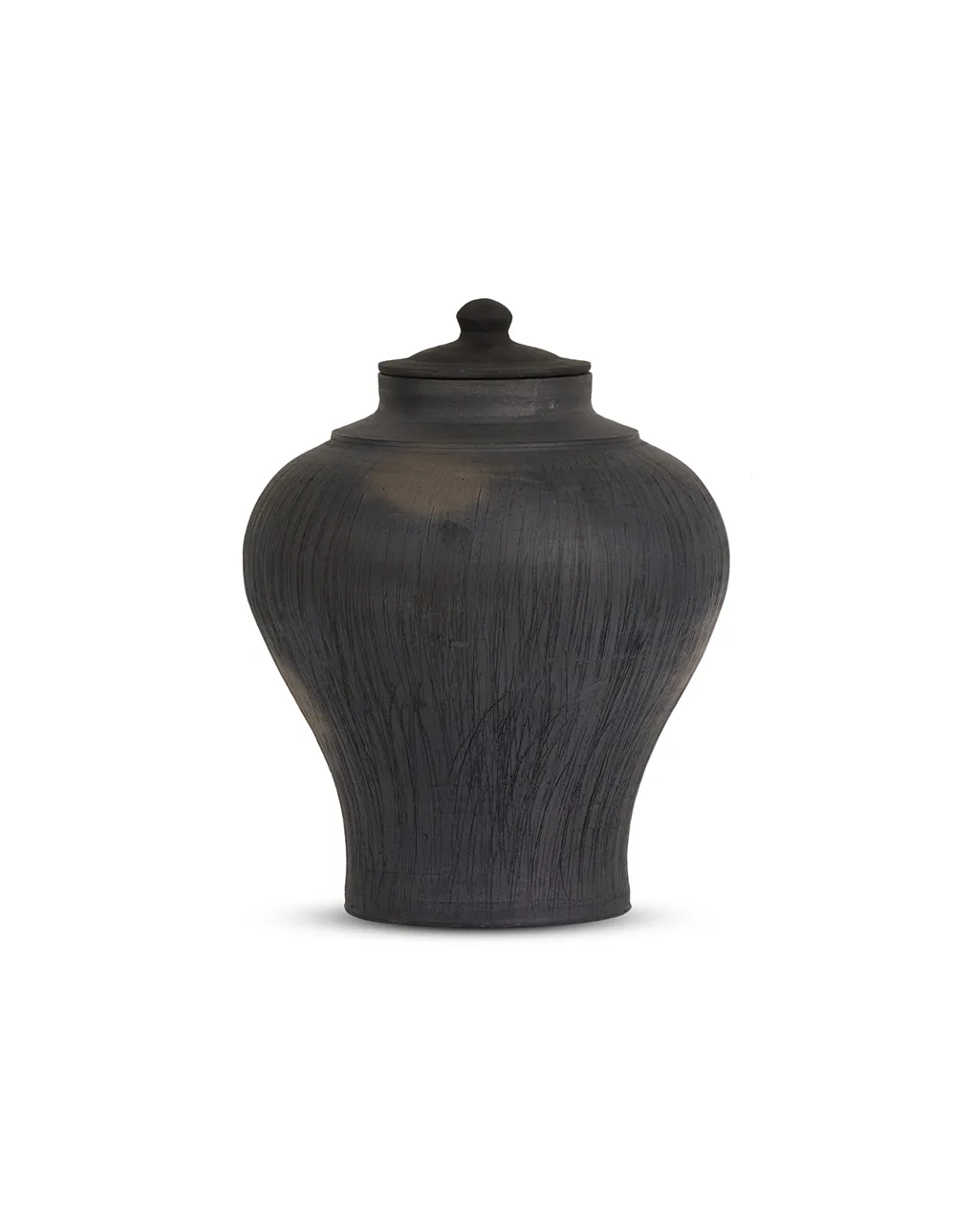 Kathy Kuo Home Black Clay Decorative Bud Table Vase