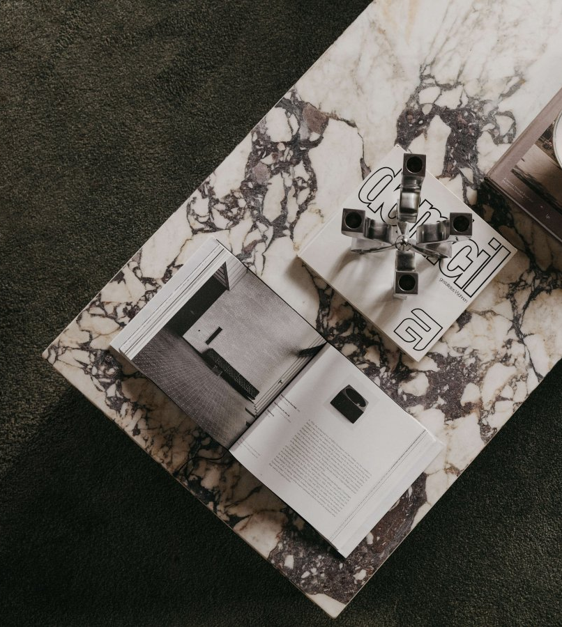 Eternity Modern Kaia Marble Plinth Block Large Coffee Table
