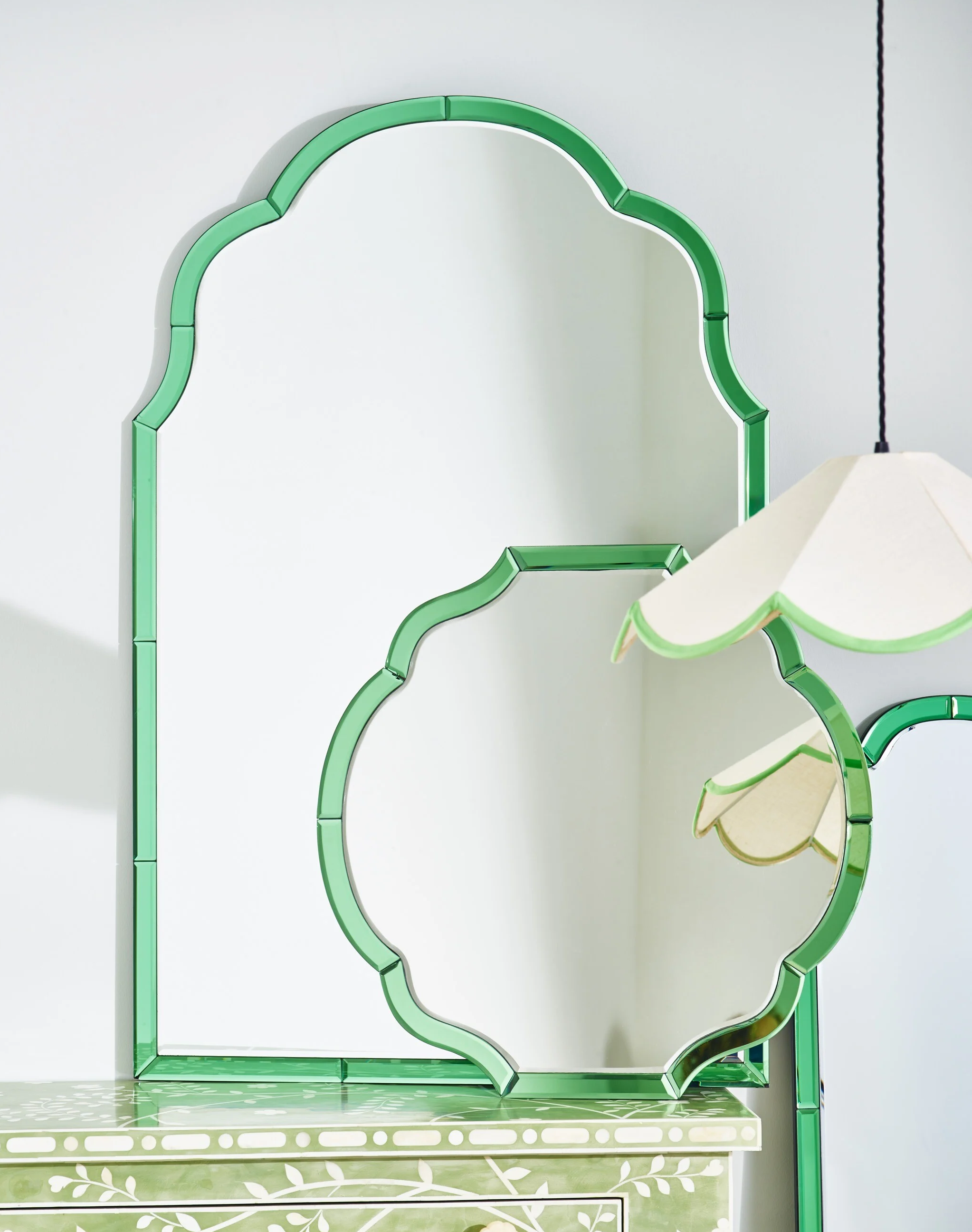 Aurora Green Curve Wall Mirror Extra Large