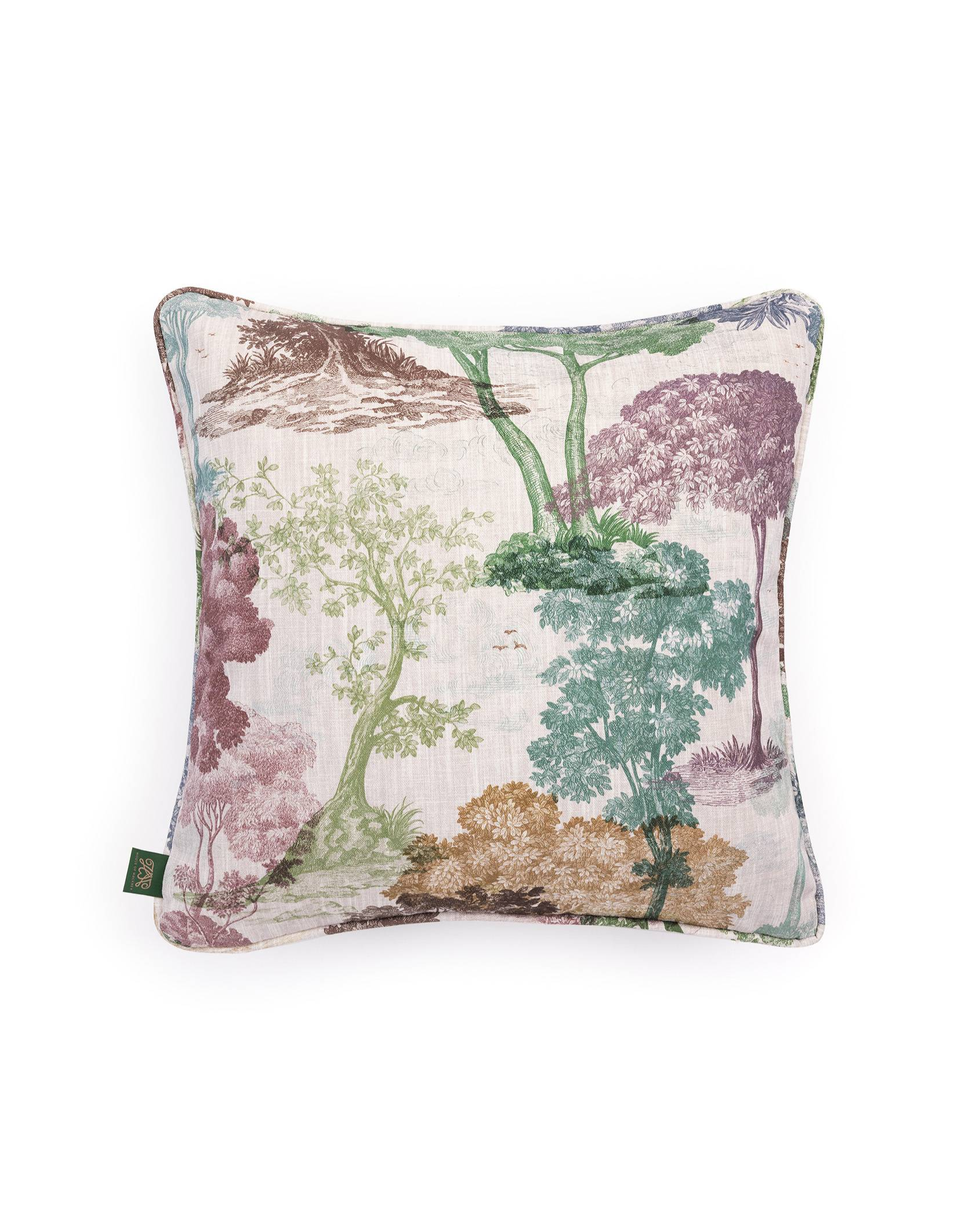 House of Hackney Dendrophilia Cotton Linen Medium Piped Cushion