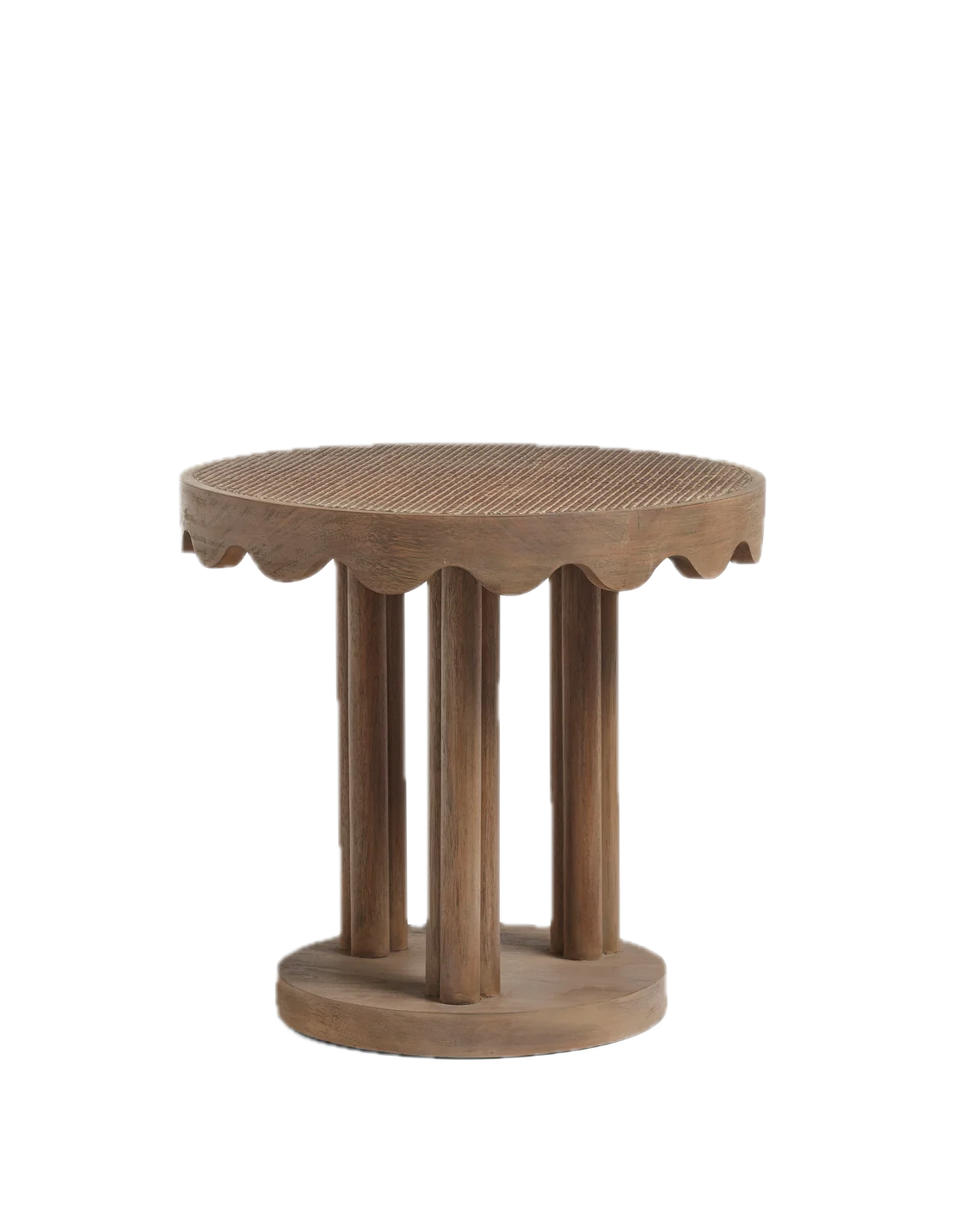 OKA Bayhurst Rattan & Mindi Wood Side Table