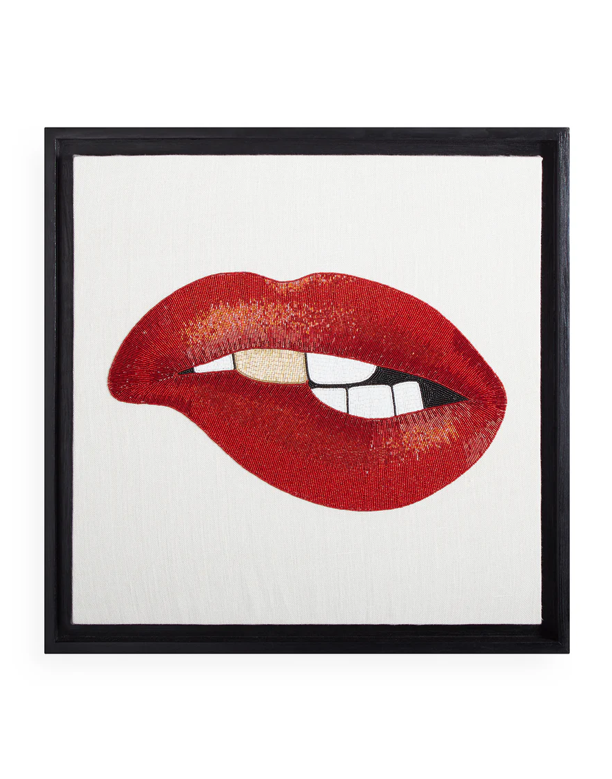 beaded wall art lips bitten x900