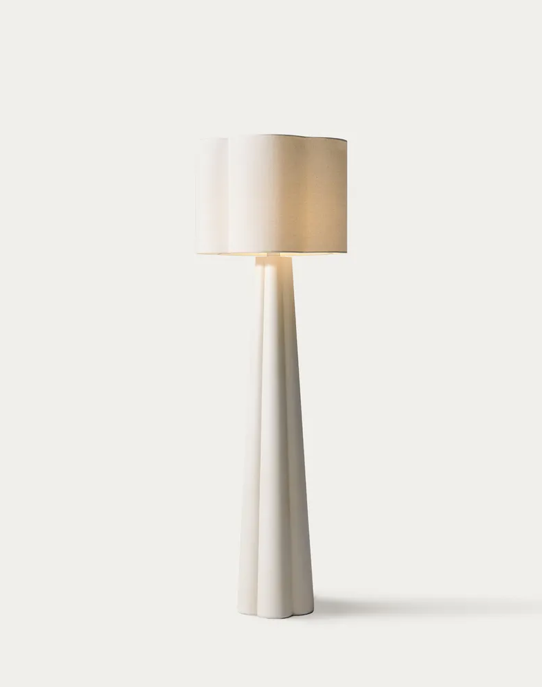 Zenith White Cement Floor Lamp