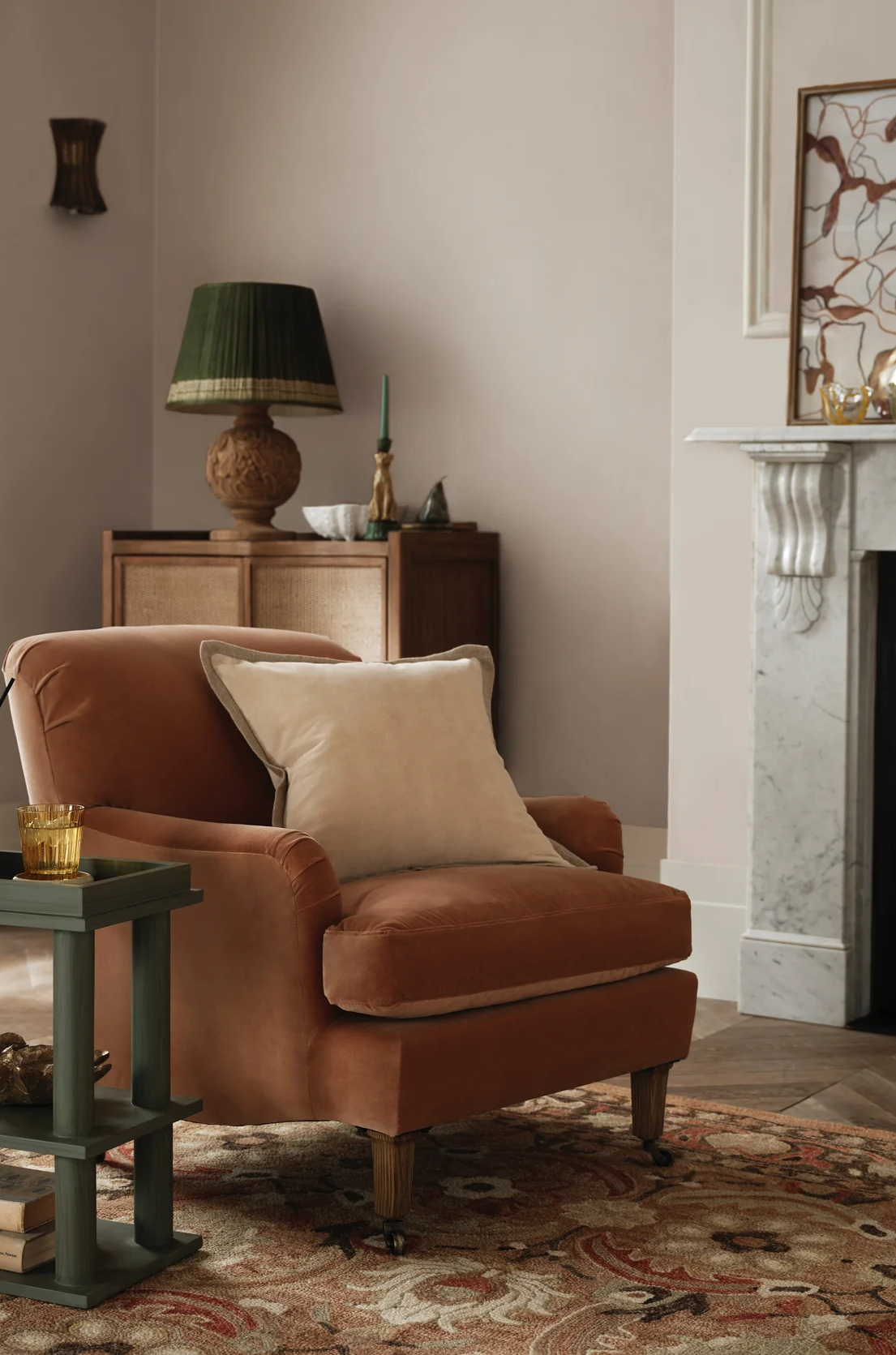 Oka coleridge armchair with fixed cover apricot a19712 2 11 1030 10 02