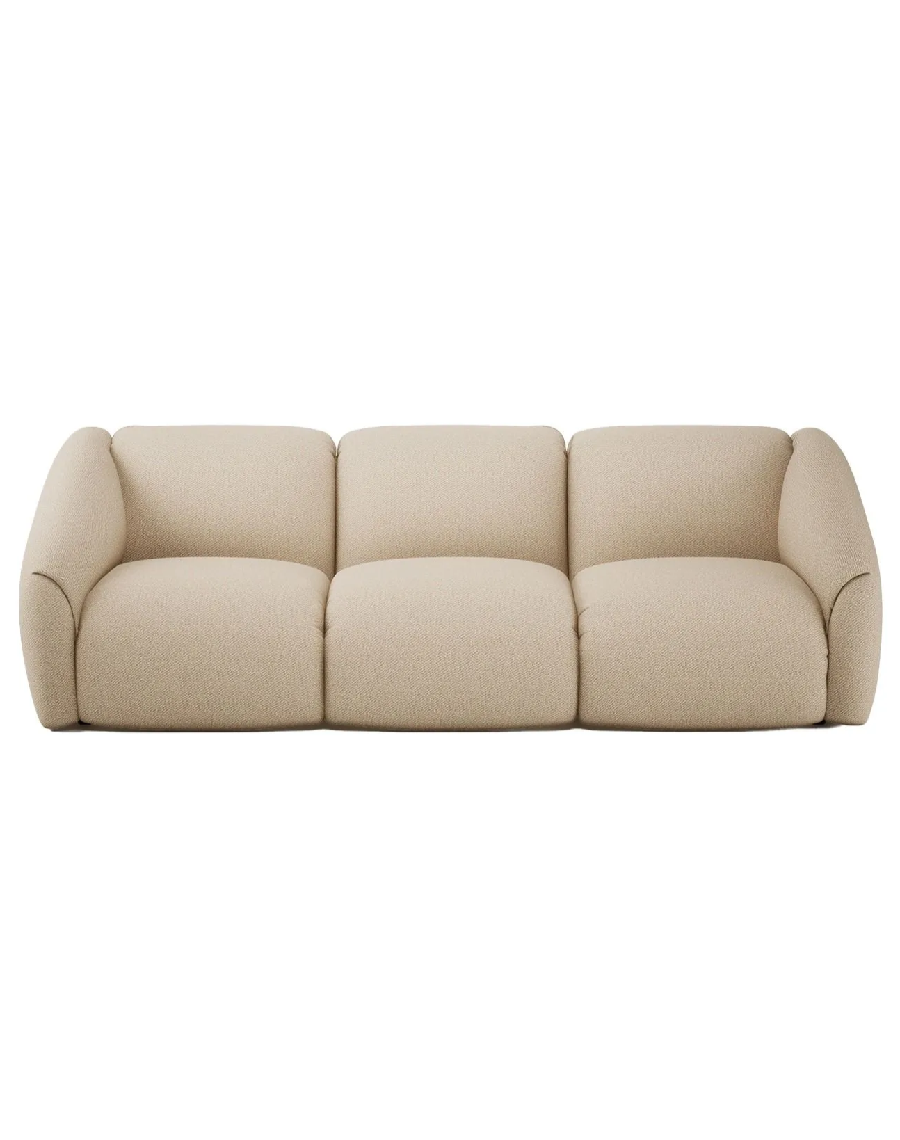 Puffer 3 Seater Formal Sofa Loop Twill Fossil