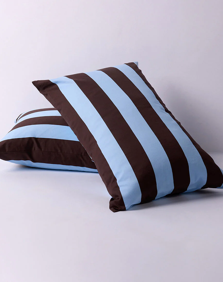 Hommey - Pillowcase Pair - Iced Chocolate Stripes