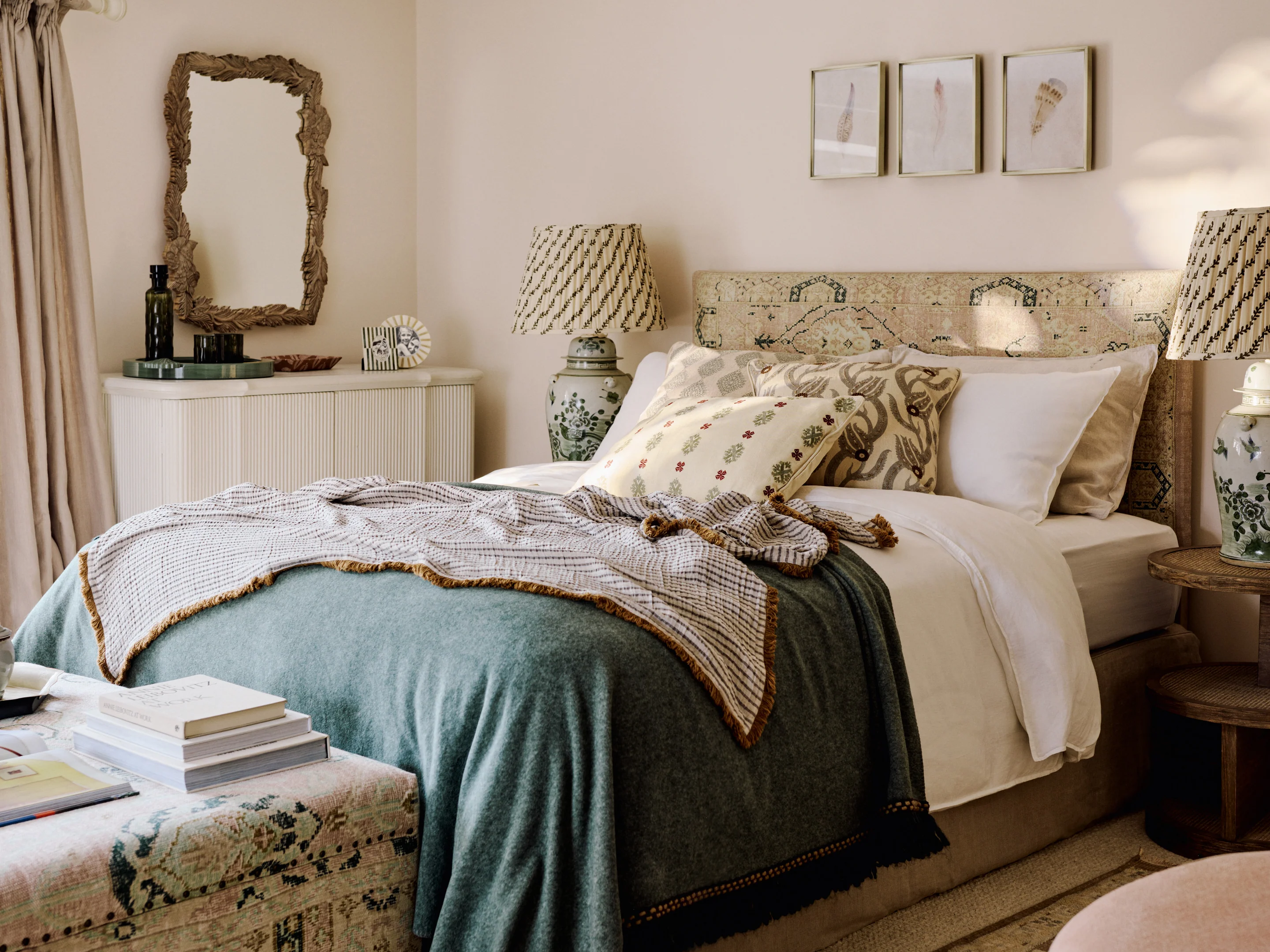 elsdon headboard king size washed rose a21905 2 10 1267 34 02