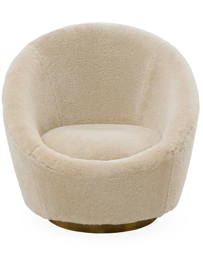 ether swivel chair ivory curly sheepskin a x900