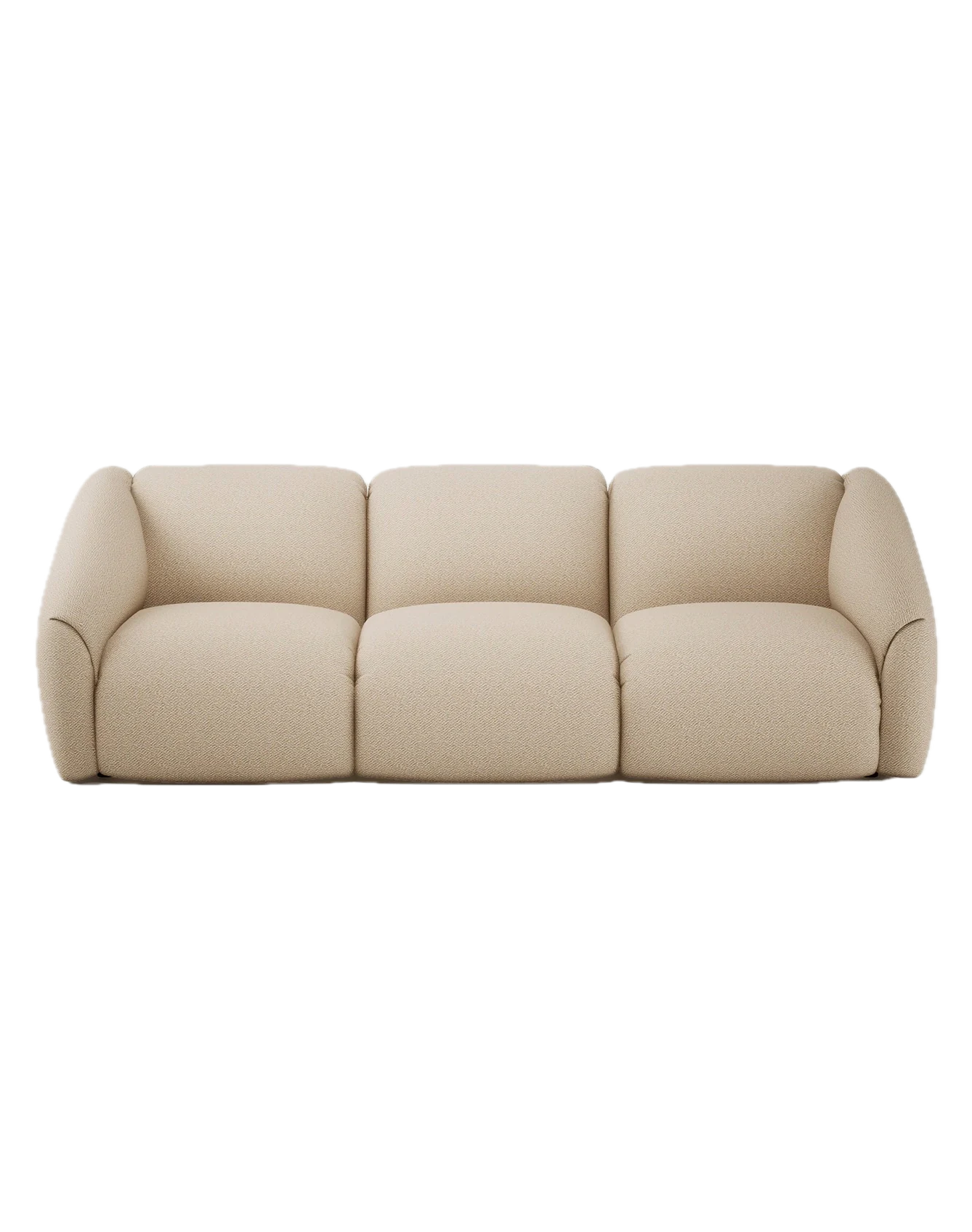 SCP Puffer 3 Seater Formal Sofa Loop Twill Fossil