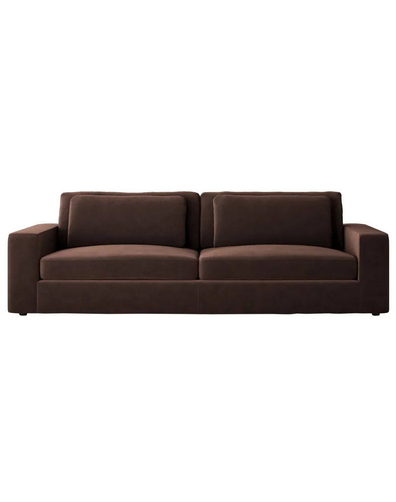Candace Modern Classic Surrey Cocoa Velvet Sofa