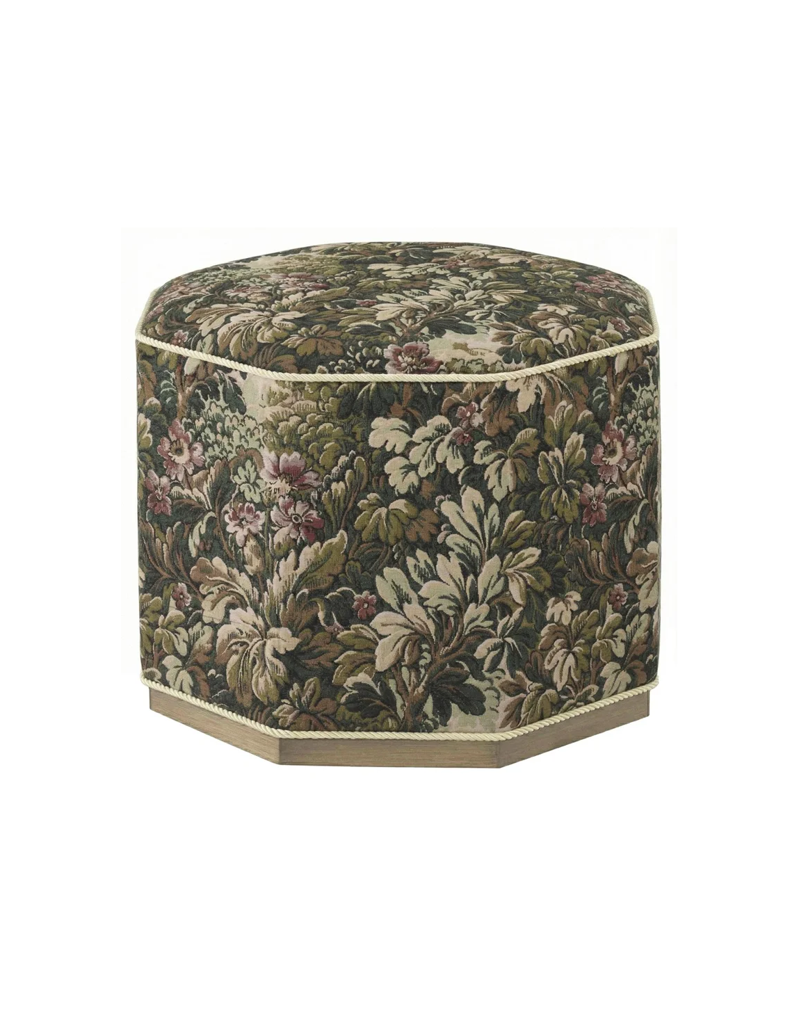 Sola Updated Traditional Laurel Grove Botanical Ottoman