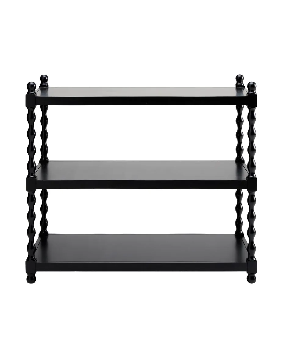 Thalen Updated Traditional Black Wood Spindle Console Table