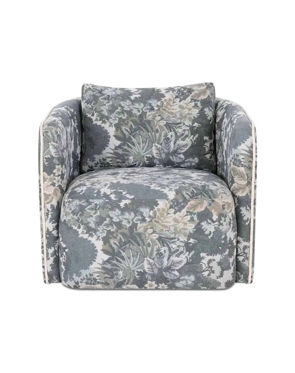 Erin Updated Traditional Blue Tapestry Swivel Arm