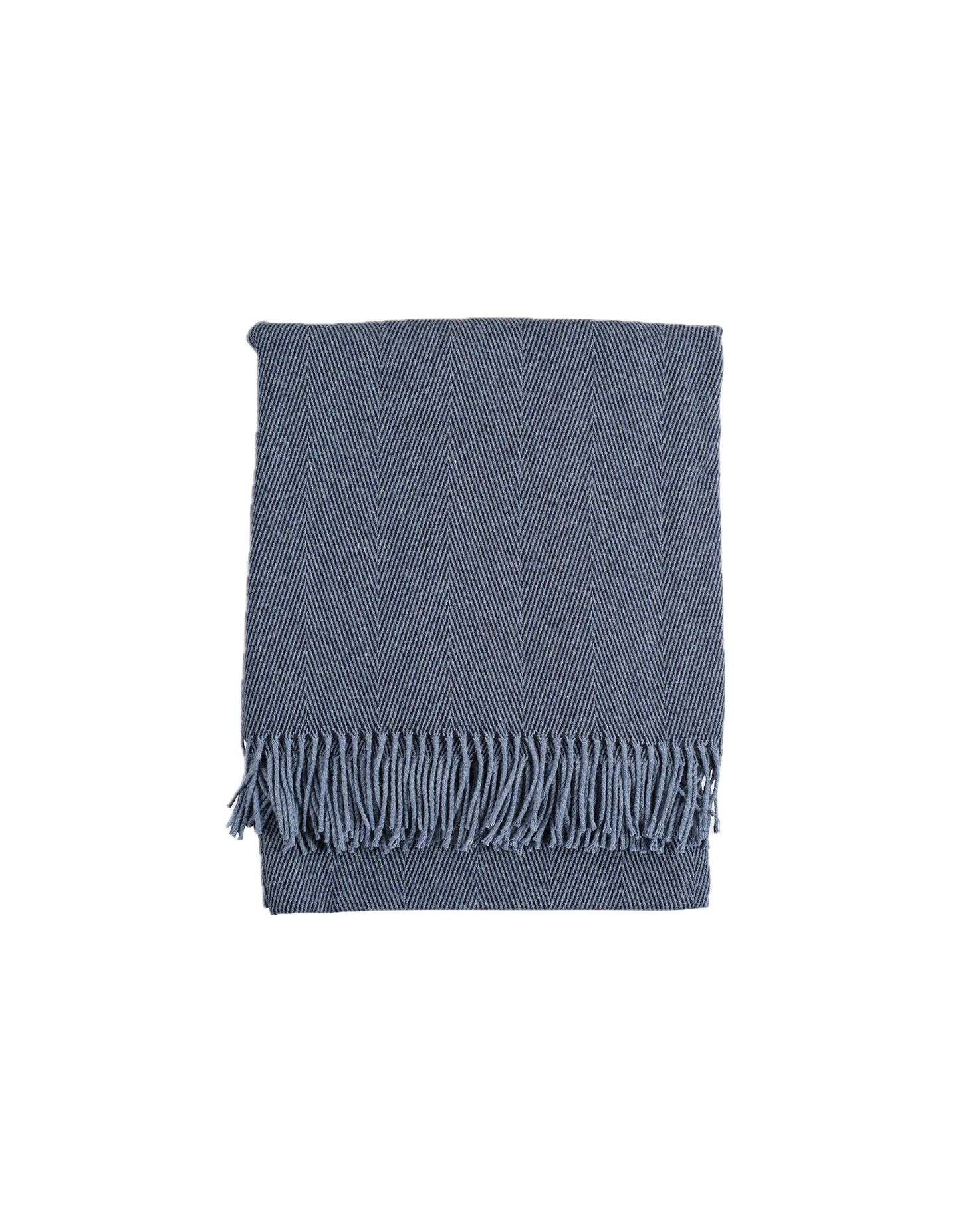 Heal's Herringbone Wool & Cashmere Throw Navy