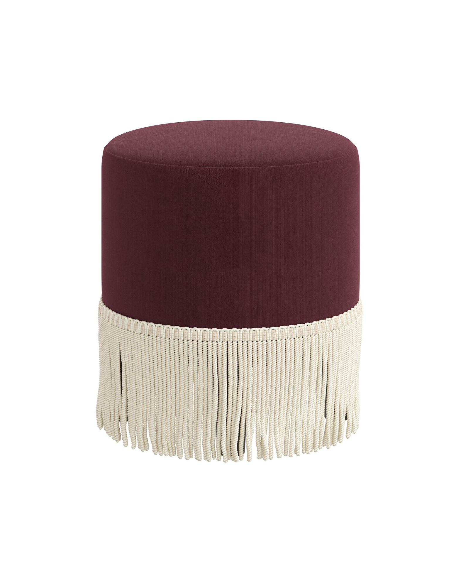 Upholstered Fringe Ottoman