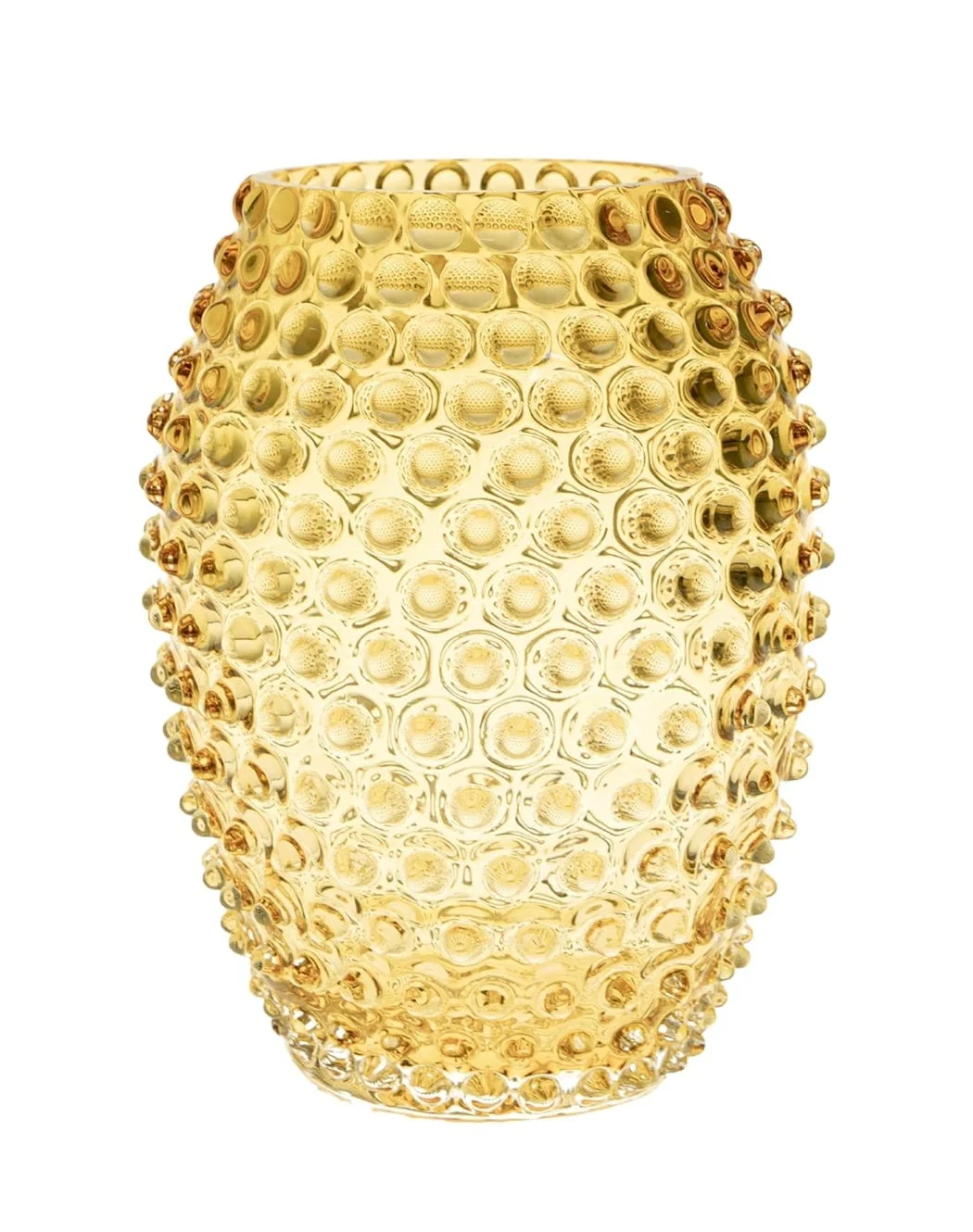 tall yellow hand blown vase 6569384