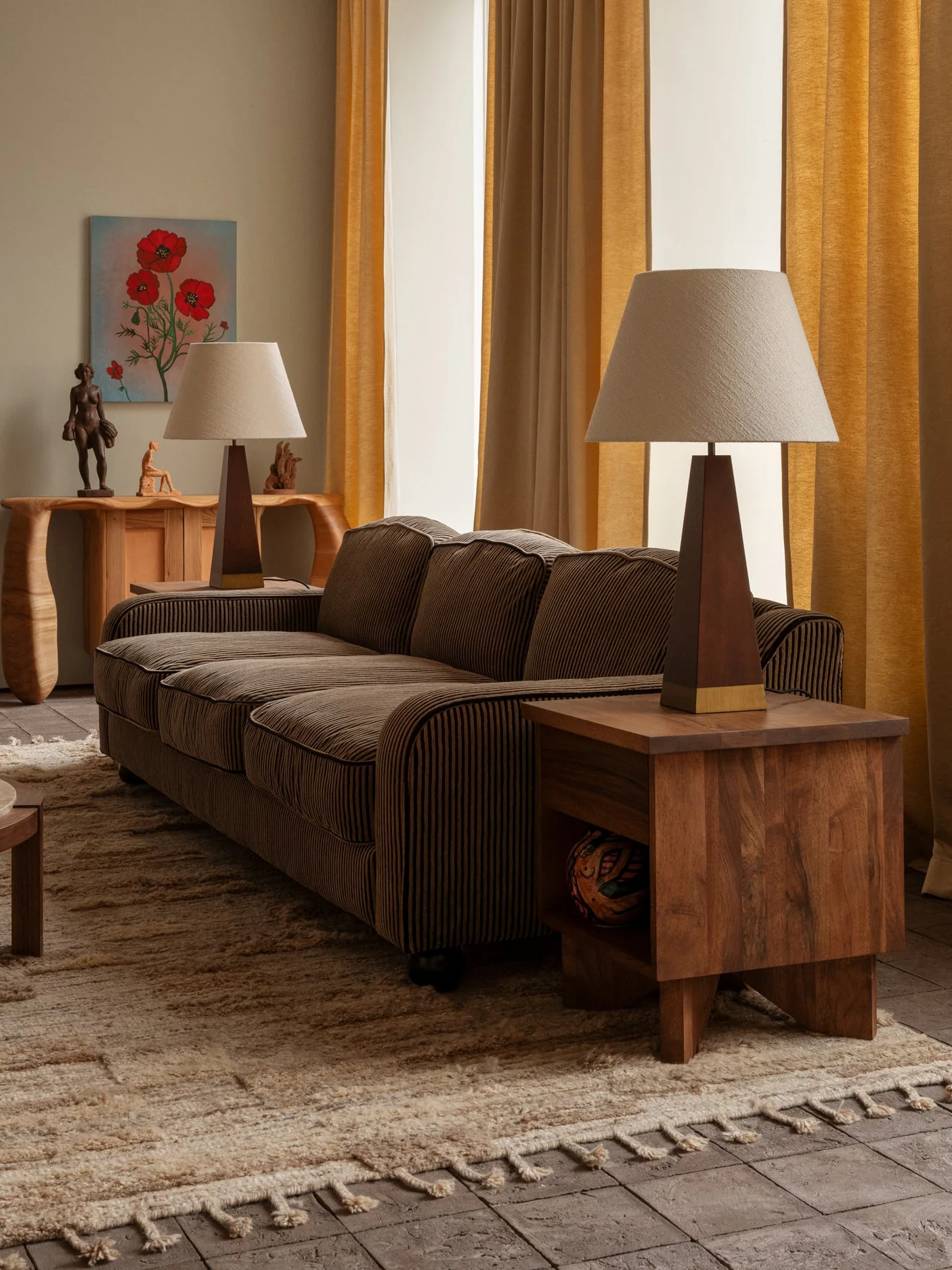 Dusty Deco Sofa in a living room