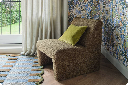 A large rug anchoring a living room
