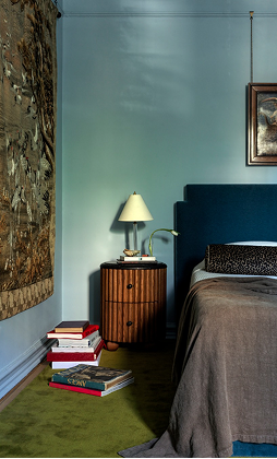 Warm clay bedroom walls