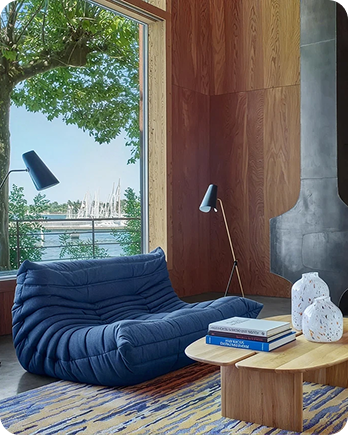 A Holloways of Ludlow sofa in a pared-back interior