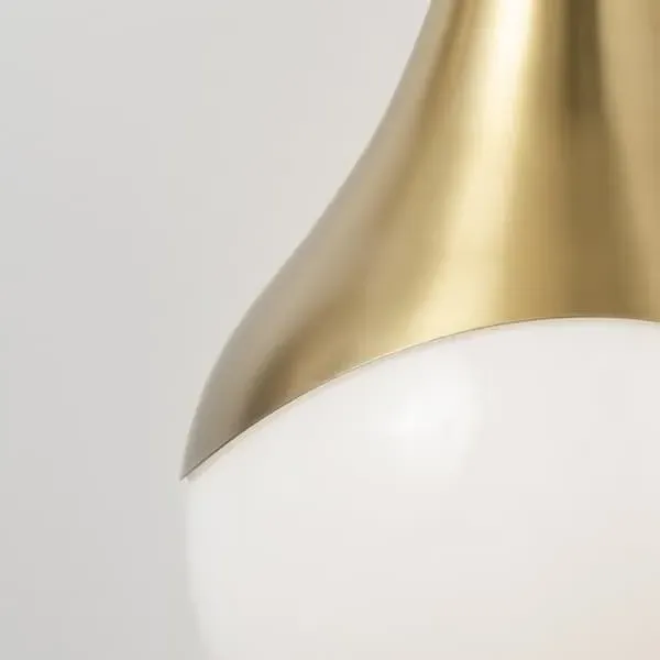 12-Light Chandelier with Opal Glass - Brass, Metal