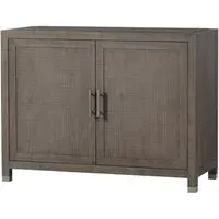 2-Door Cabinet with Pewter Handles - Grey, Ash Wood