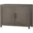 2-Door Cabinet with Pewter Handles - Grey, Ash Wood