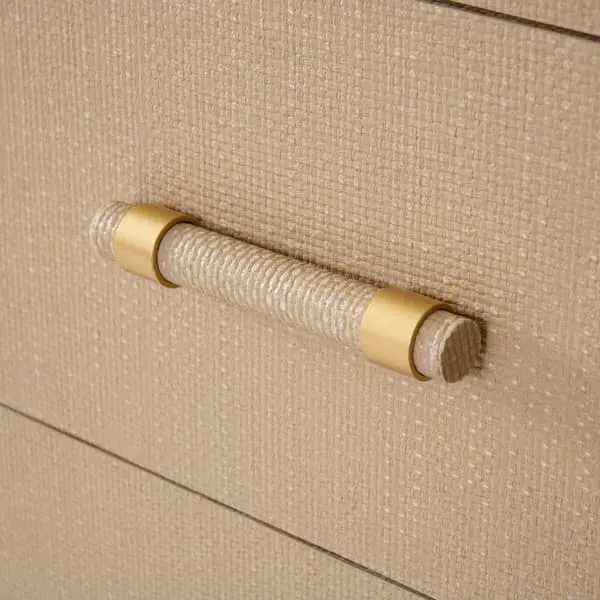 2-Drawer Bedside Table - Cream, Rattan