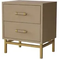 2-Drawer Bedside Table - Cream, Rattan