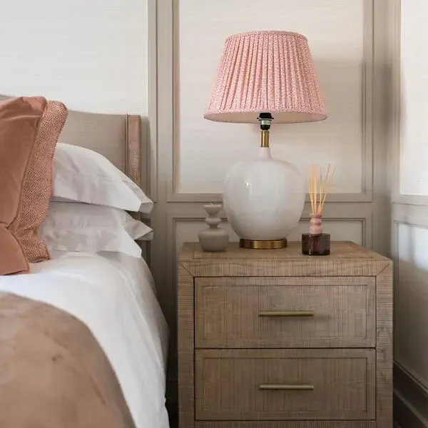 2-Drawer Bedside Table - Natural, Ash Wood