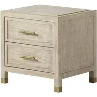 2-Drawer Bedside Table - Natural, Ash Wood