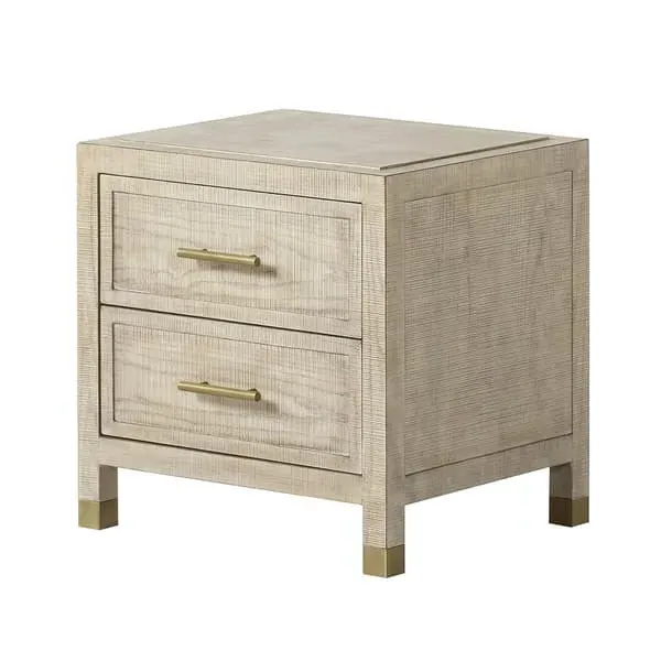2-Drawer Bedside Table - Natural, Ash Wood