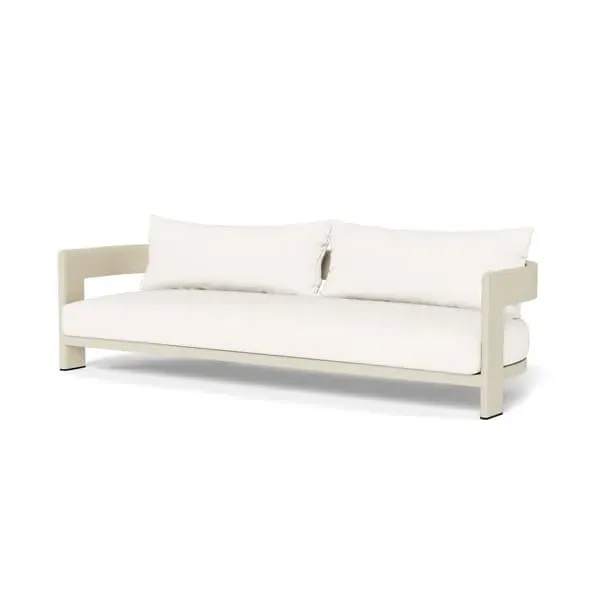 2-Seater Curved Sofa - Bone, Aluminum image