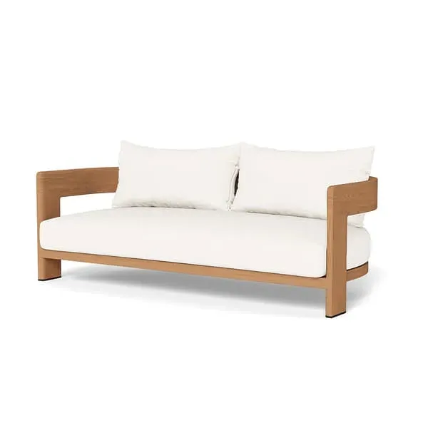 2-Seater Curved Sofa - Teak, Teak Wood image